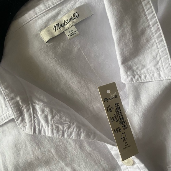 Madewell cropped button-up utility shirt - white - size XS - Picture 5 of 7